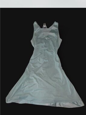 Vintage Vanity Fair Light Blue Satin Chemise with V-Neck